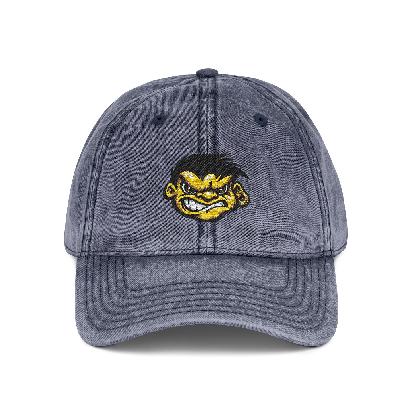 Vintage Embroidered Baseball Cap — Retro Angry Bird Patch