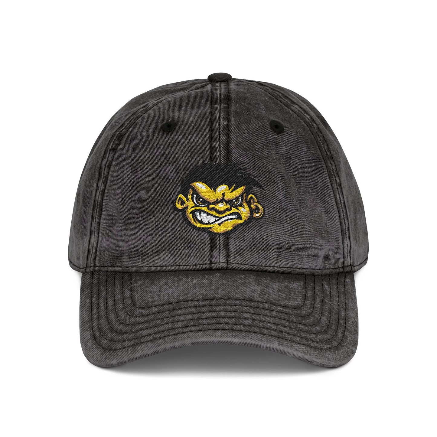 Vintage Embroidered Baseball Cap — Retro Angry Bird Patch