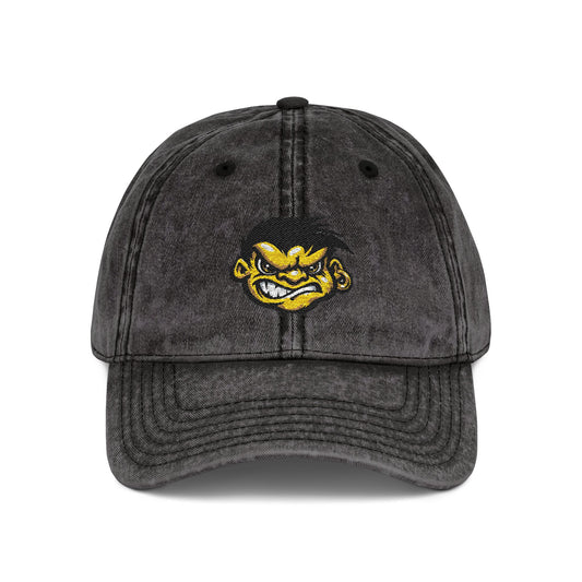 Vintage Embroidered Baseball Cap — Retro Angry Bird Patch