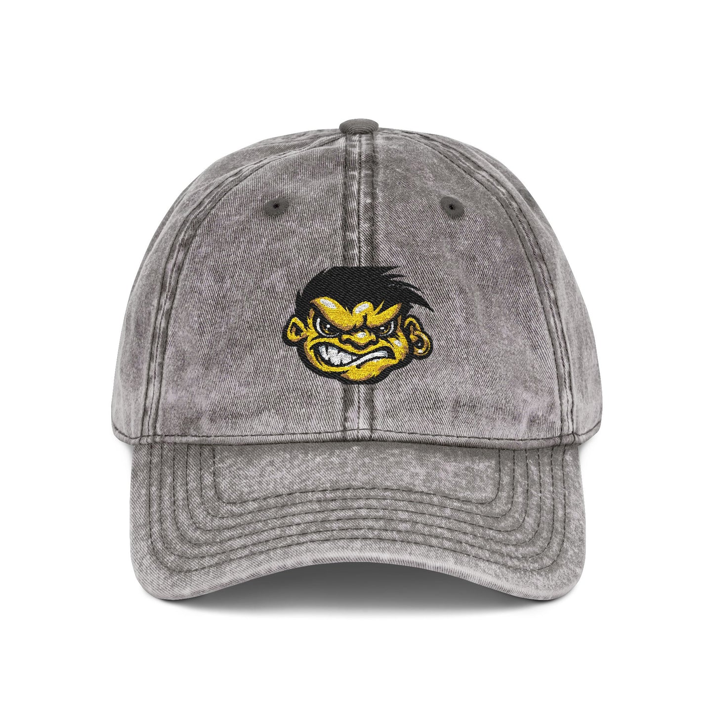 Vintage Embroidered Baseball Cap — Retro Angry Bird Patch